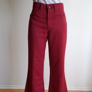 Vintage Levi Maroon Bell Bottom Pant Jeans Size 29